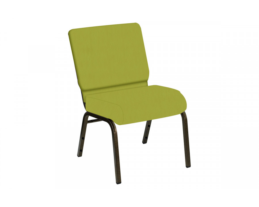 BLNK HERCULES Series Church Chair in E-Z Wallaby Vinyl with Gold Vein Frame - Lime, 21"W