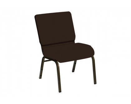 BLNK HERCULES Series Church Chair in E-Z Wallaby Vinyl with Gold Vein Frame