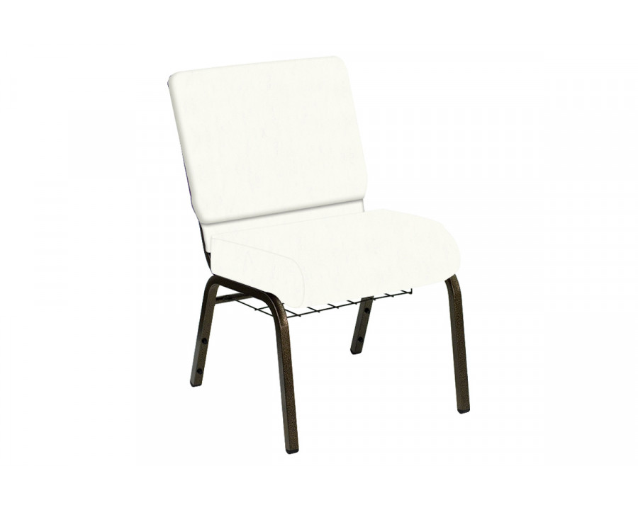 BLNK HERCULES Series Church Chair in E-Z Marine Vinyl with Gold Vein Frame - 21"W, with Book Rack