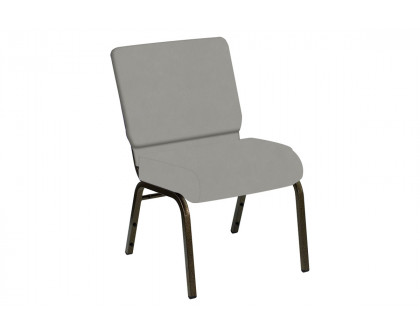 BLNK HERCULES Series Church Chair in E-Z Wallaby Vinyl with Gold Vein Frame