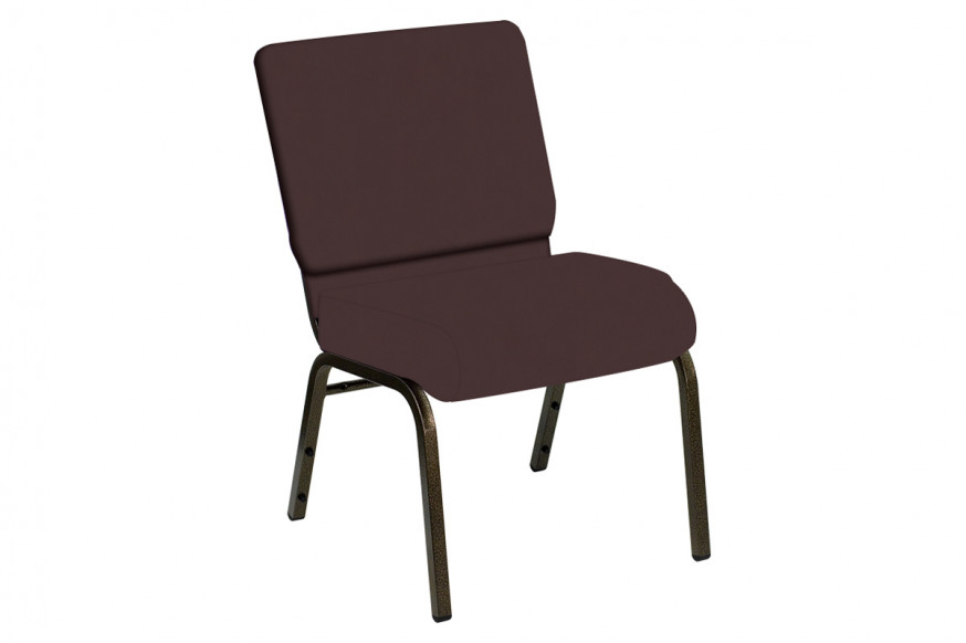 BLNK™ HERCULES Series Church Chair in E-Z Sierra Vinyl with Gold Vein Frame - Dark Maple, 21"W