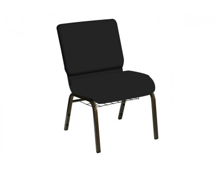 BLNK HERCULES Series Church Chair in E-Z Matrid Vinyl with Gold Vein Frame