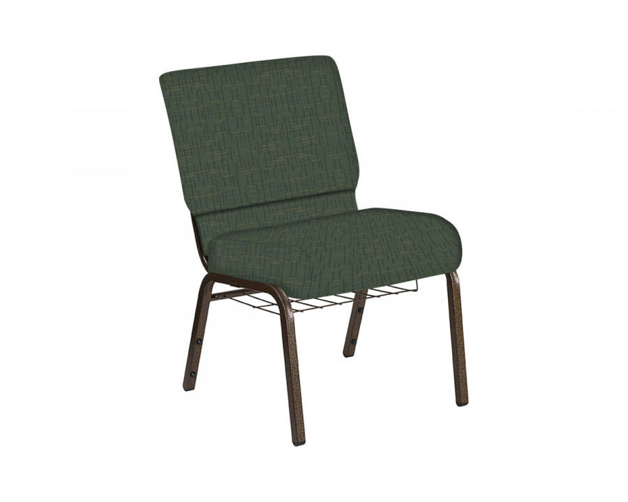 BLNK Church Chair in Amaze with Gold Vein Frame - Clover, 21"W, with Book Rack