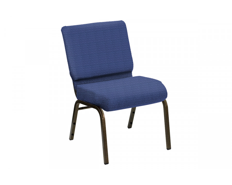 BLNK HERCULES Series Church Chair in Bedford with Gold Vein Frame - Blue Sky, 21"W