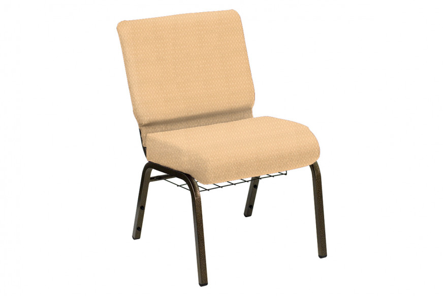 BLNK™ HERCULES Series Church Chair in Bedford with Gold Vein Frame - Golden, 21"W, with Book Rack