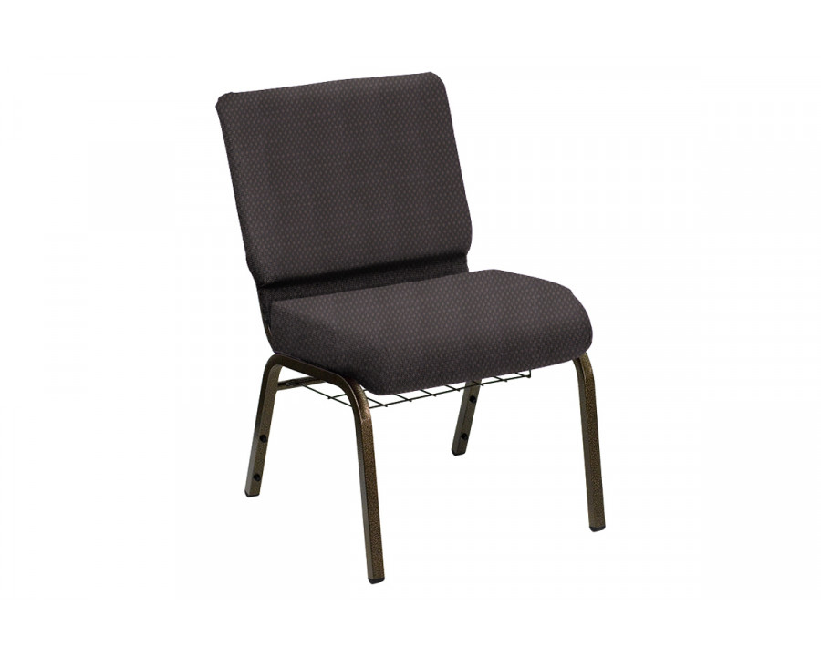 BLNK HERCULES Series Church Chair in Bedford with Gold Vein Frame - Ironside, 21"W, with Book Rack