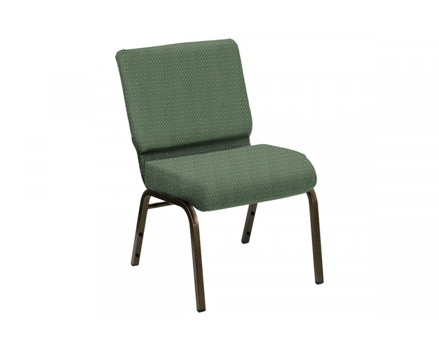 BLNK HERCULES Series Church Chair in Bedford with Gold Vein Frame - Lawn, 21"W