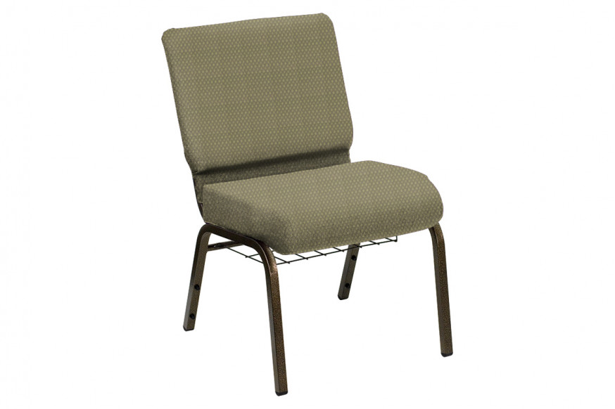 BLNK™ HERCULES Series Church Chair in Bedford with Gold Vein Frame - Olivette, 21"W, with Book Rack