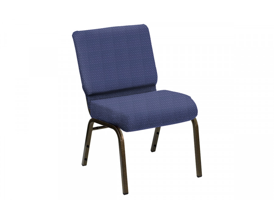 BLNK HERCULES Series Church Chair in Bedford with Gold Vein Frame - Patriot Blue, 21"W