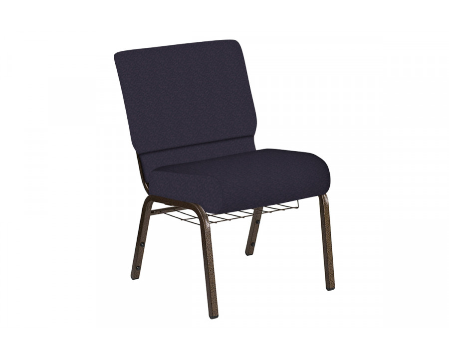 BLNK Church Chair in Bonaire with Gold Vein Frame - Duke, 21"W, with Book Rack