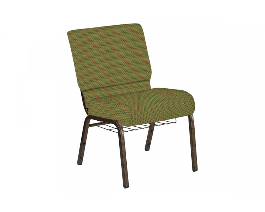 BLNK Church Chair in Canterbury with Gold Vein Frame - Sage, 21"W, with Book Rack