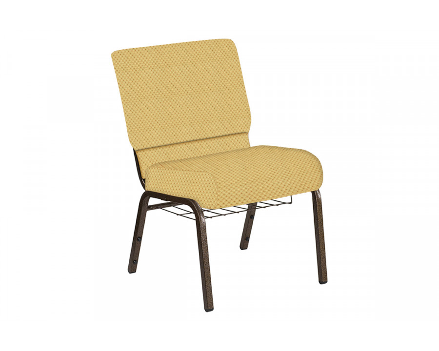 BLNK Church Chair in Canterbury with Gold Vein Frame - Taupe, 21"W, with Book Rack