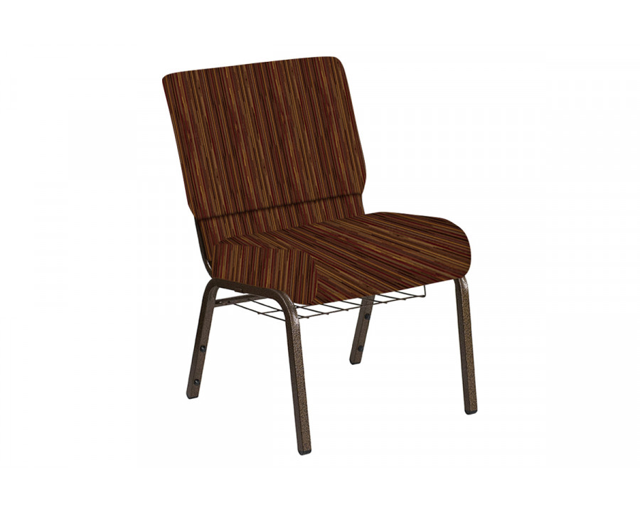 BLNK Church Chair in Canyon with Gold Vein Frame - Cordovan, 21"W, with Book Rack