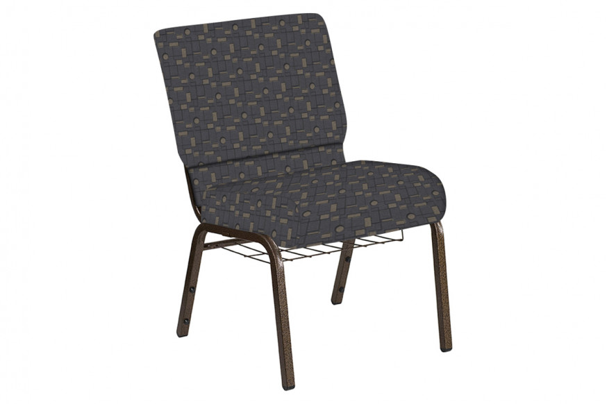 BLNK™ Church Chair in Circuit with Gold Vein Frame - Gray, 21"W, with Book Rack