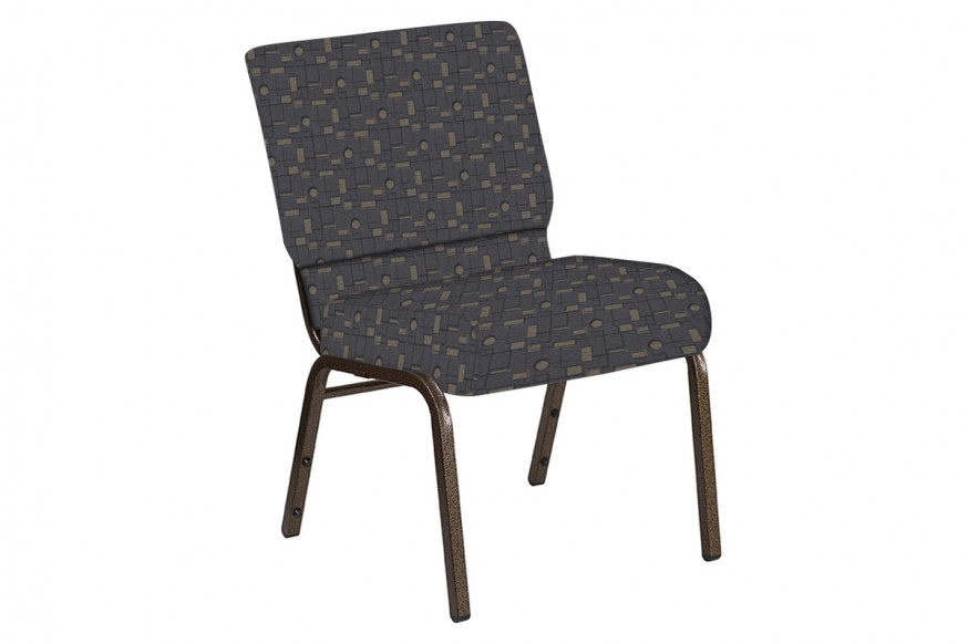 BLNK™ Church Chair in Circuit with Gold Vein Frame - Gray, 21"W