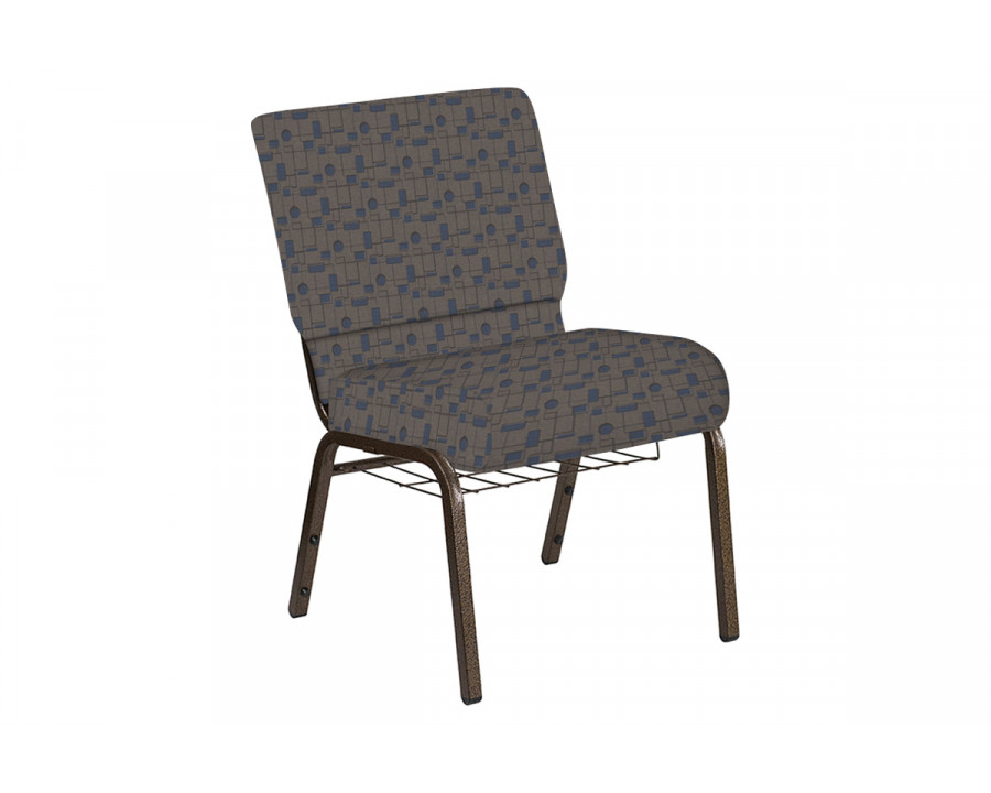 BLNK Church Chair in Circuit with Gold Vein Frame - Maple, 21"W, with Book Rack