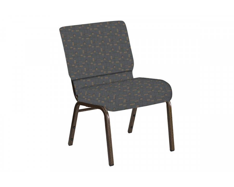 BLNK Church Chair in Circuit with Gold Vein Frame - Teal, 21"W