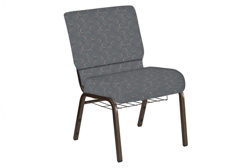 BLNK™ Church Chair in Cirque with Gold Vein Frame - Smoke, 21"W, with Book Rack