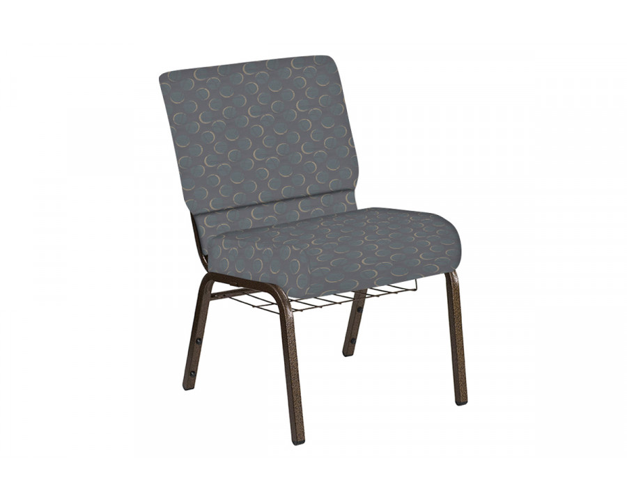 BLNK Church Chair in Cirque with Gold Vein Frame - Smoke, 21"W, with Book Rack