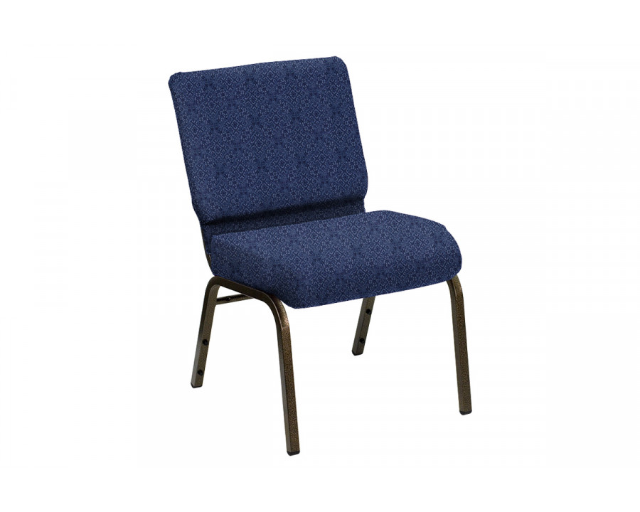 BLNK HERCULES Series Church Chair in Faith with Gold Vein Frame - Blue, 21"W