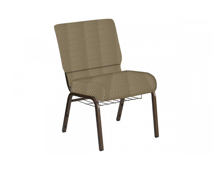 BLNK Church Chair in Georgetown with Gold Vein Frame - Concrete, 21"W, with Book Rack