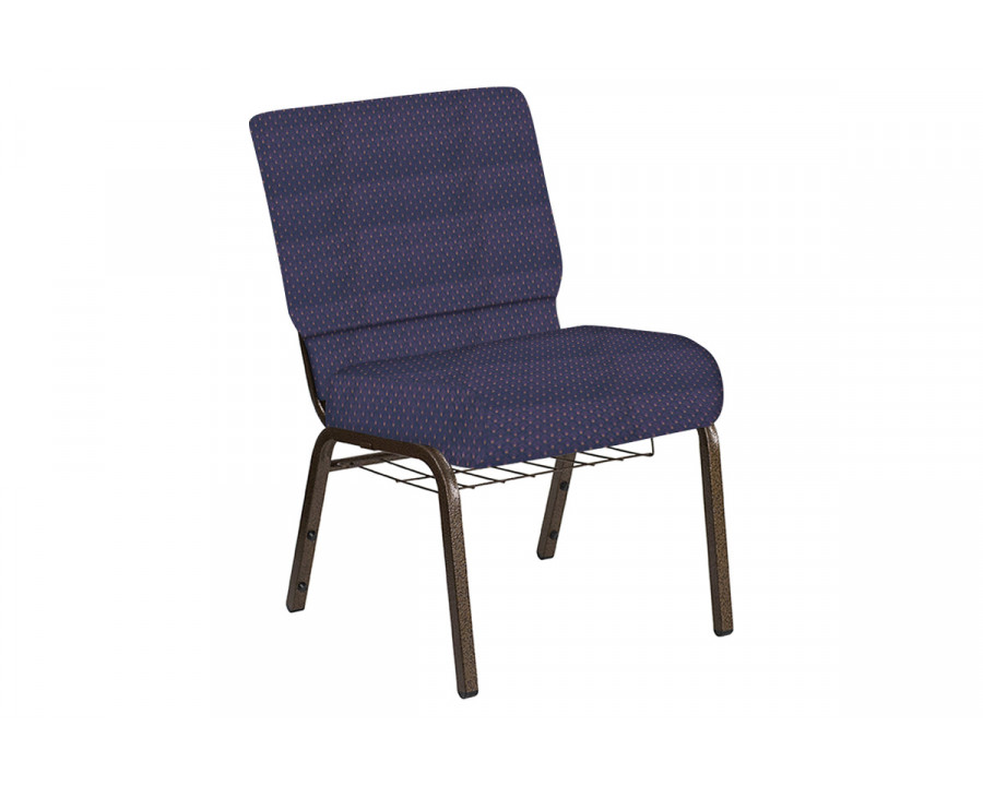 BLNK Church Chair in Georgetown with Gold Vein Frame - Plum, 21"W, with Book Rack