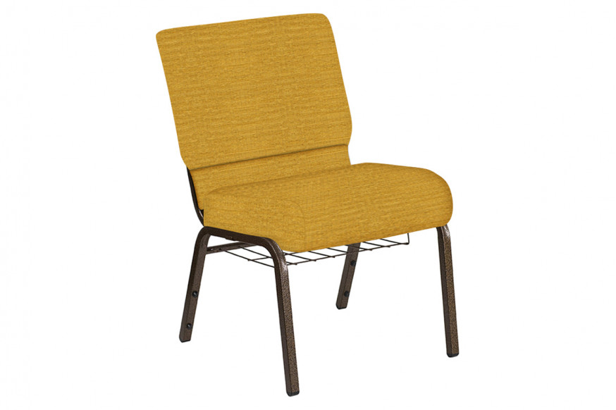 BLNK™ Church Chair in Highlands with Gold Vein Frame - Amber, 21"W, with Book Rack