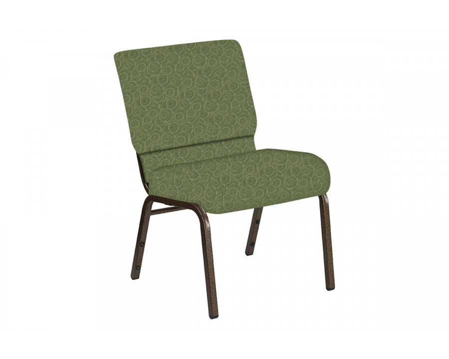 BLNK Church Chair in Martini with Gold Vein Frame - Olive, 21"W