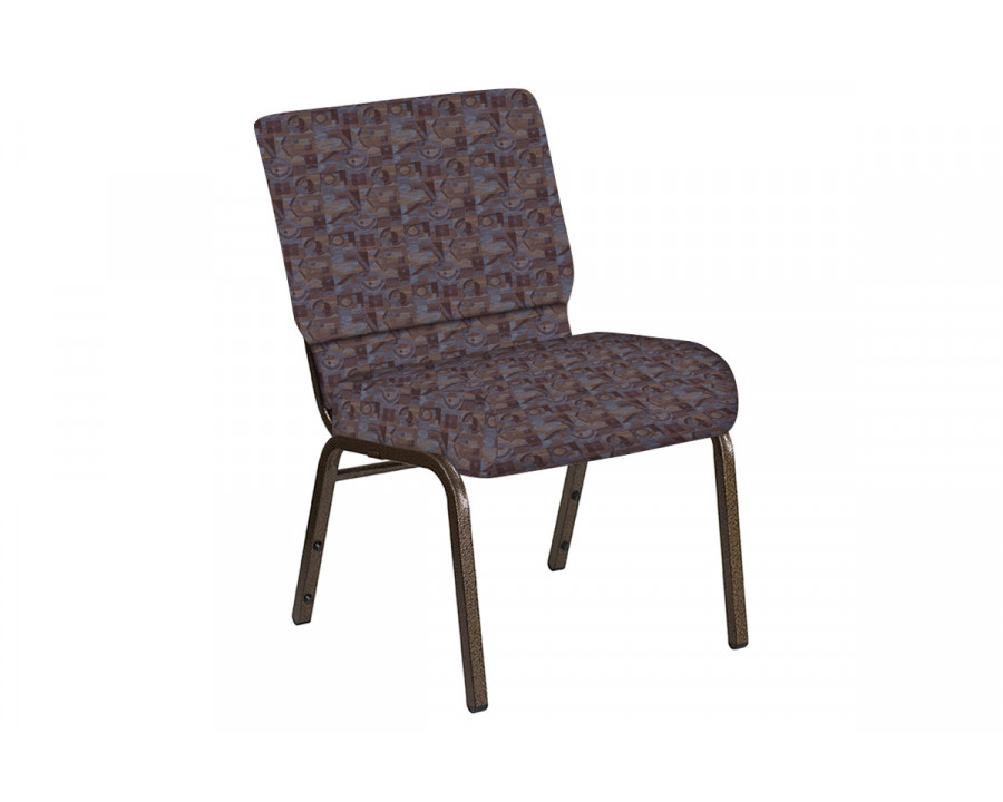 BLNK Church Chair in Perplex with Gold Vein Frame - Azure, 21"W