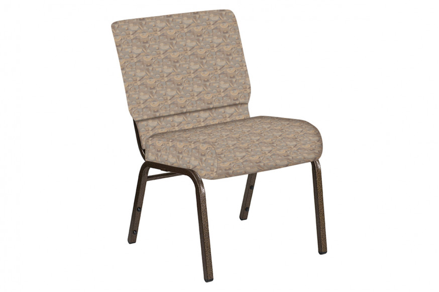 BLNK™ Church Chair in Perplex with Gold Vein Frame - Fossil, 21"W