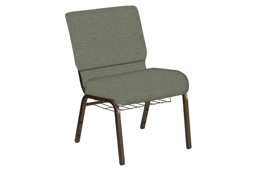 BLNK™ Church Chair in Ravine with Gold Vein Frame - Thyme, 21"W, with Book Rack