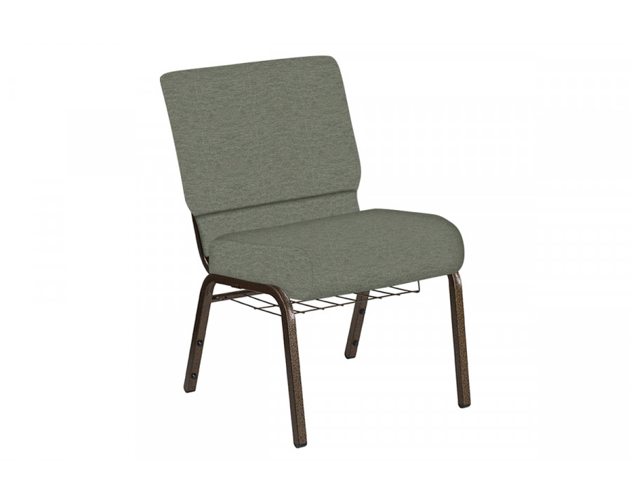 BLNK Church Chair in Ravine with Gold Vein Frame - Thyme, 21"W, with Book Rack