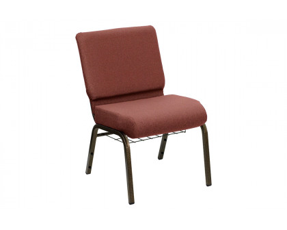 BLNK - HERCULES Series Church Chair in Sherpa with Gold Vein Frame