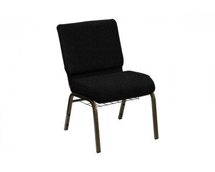 BLNK - HERCULES Series Church Chair in Sherpa with Gold Vein Frame