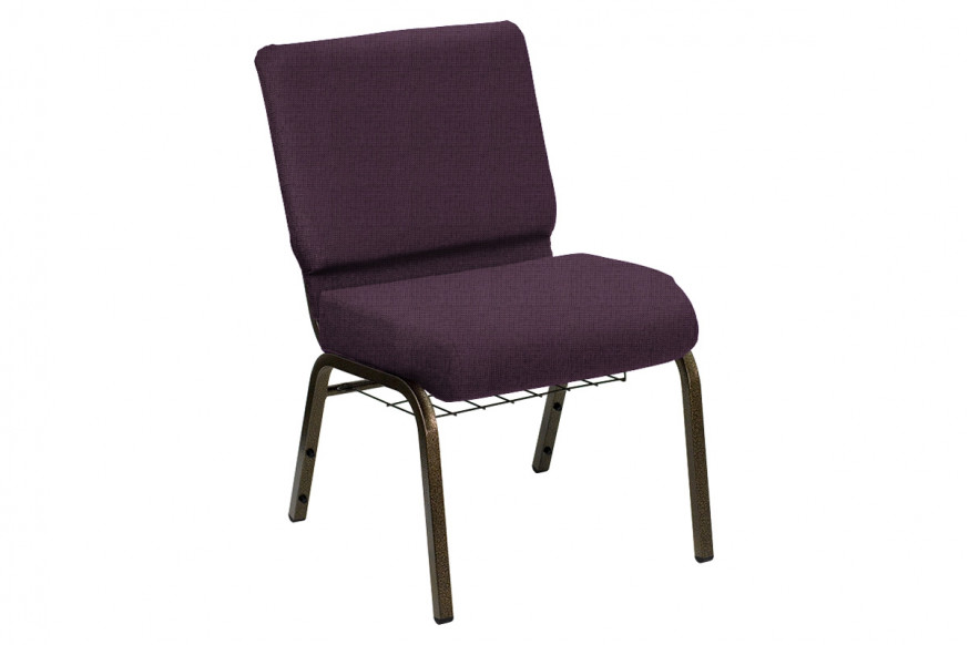 BLNK™ HERCULES Series Church Chair in Sherpa with Gold Vein Frame - Concord, 21"W, with Book Rack