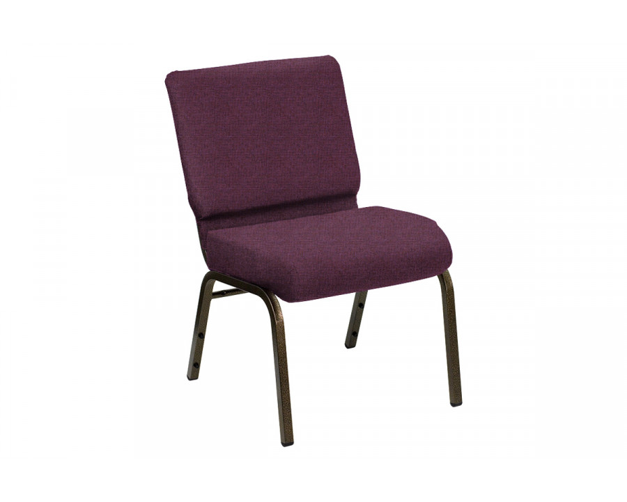 BLNK HERCULES Series Church Chair in Sherpa with Gold Vein Frame - Grape, 21"W