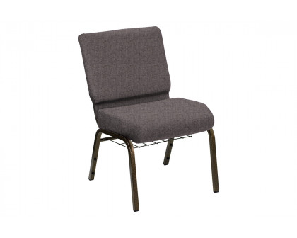 BLNK - HERCULES Series Church Chair in Sherpa with Gold Vein Frame