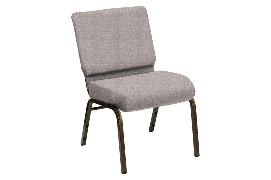 BLNK™ HERCULES Series Church Chair in Sherpa with Gold Vein Frame - Gray Mix, 21"W