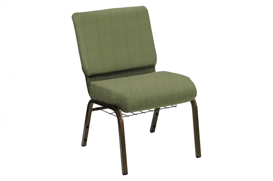 BLNK™ HERCULES Series Church Chair in Shire with Gold Vein Frame - Dill, 21"W, with Book Rack