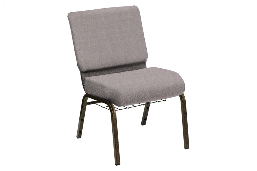 BLNK™ HERCULES Series Church Chair in Shire with Gold Vein Frame - Graystone, 21"W, with Book Rack