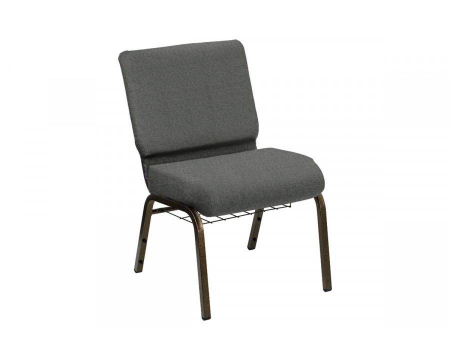 BLNK HERCULES Series Church Chair in Shire with Gold Vein Frame - Heath, 21"W, with Book Rack