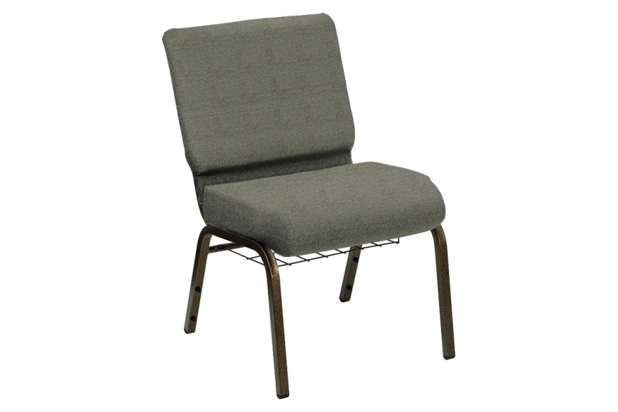 BLNK™ HERCULES Series Church Chair in Shire with Gold Vein Frame - Sage, 21"W, with Book Rack