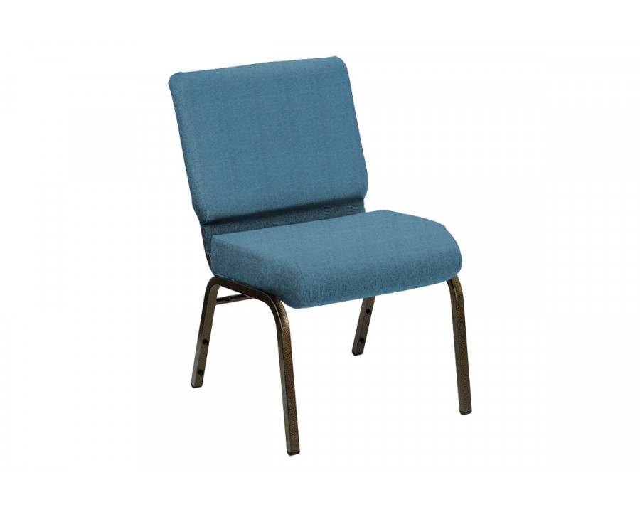 BLNK HERCULES Series Church Chair in Shire with Gold Vein Frame - Spa Blue, 21"W