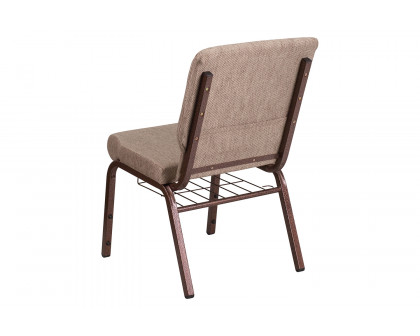 BLNK - HERCULES Series Fabric Church Chair with Book Rack and Copper Vein Frame