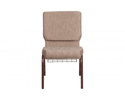 BLNK - HERCULES Series Fabric Church Chair with Book Rack and Copper Vein Frame