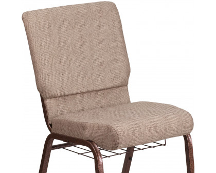 BLNK - HERCULES Series Fabric Church Chair with Book Rack and Copper Vein Frame