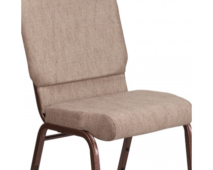 BLNK™ HERCULES Series Fabric Stacking Church Chair with Copper Vein Frame - Beige