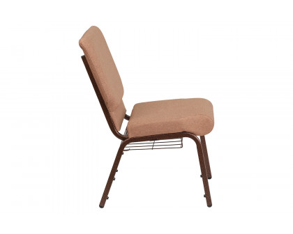 BLNK™ - HERCULES Series Fabric Church Chair with Cup Book Rack and Copper Vein Frame