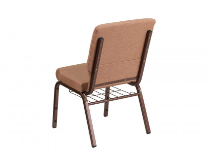 BLNK™ - HERCULES Series Fabric Church Chair with Cup Book Rack and Copper Vein Frame