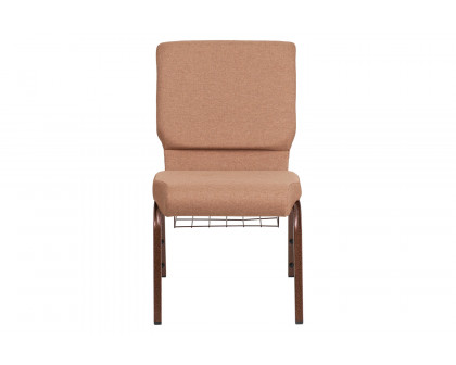 BLNK™ - HERCULES Series Fabric Church Chair with Cup Book Rack and Copper Vein Frame